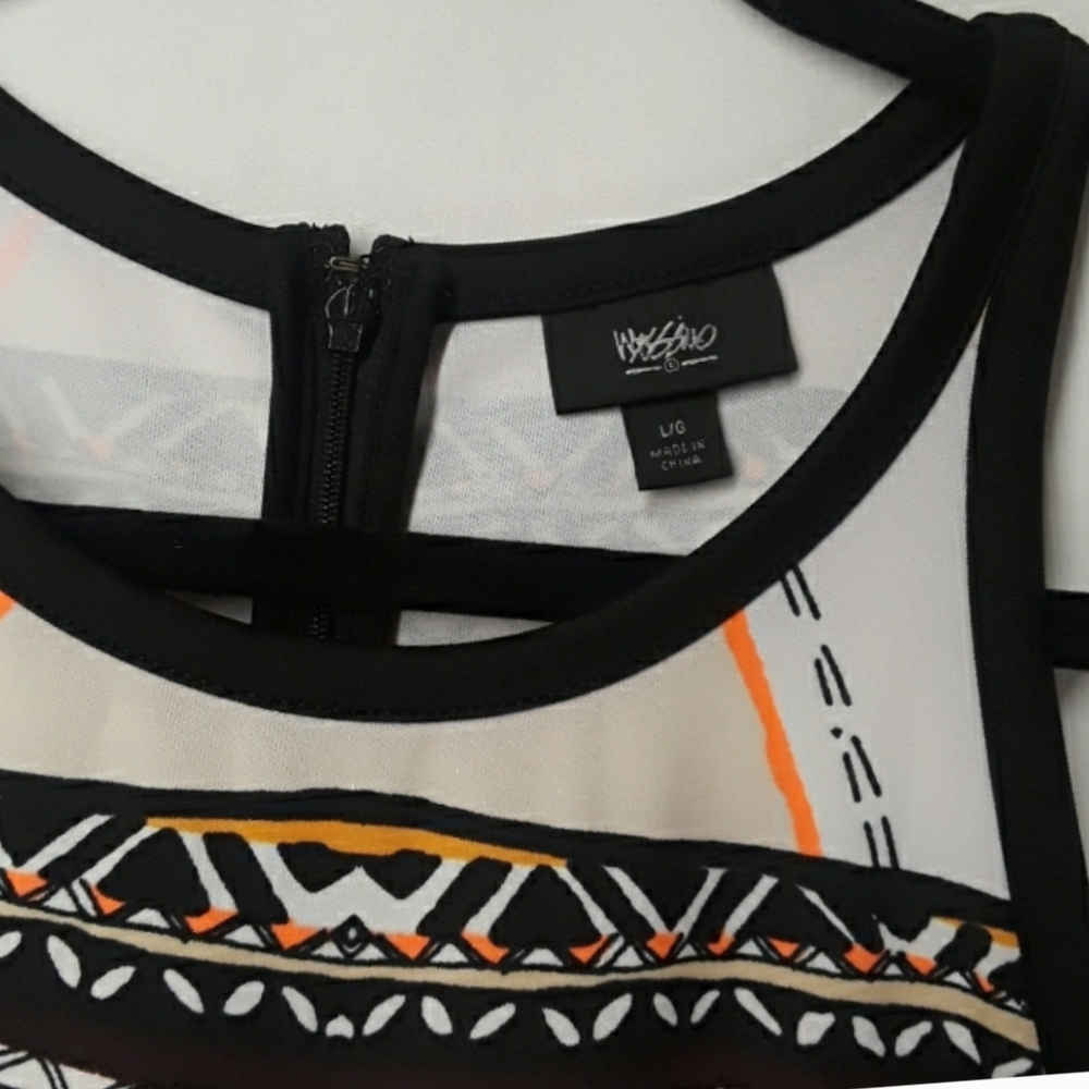 MOSSIMO Tribal Geometric Print Fit and Flare Sleeveless Dress Large - Picture 3 of 7